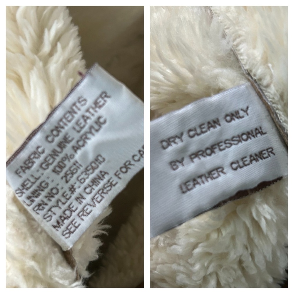 Vintage Tan and Shearling Leather Jacket - Picture 15 of 16
